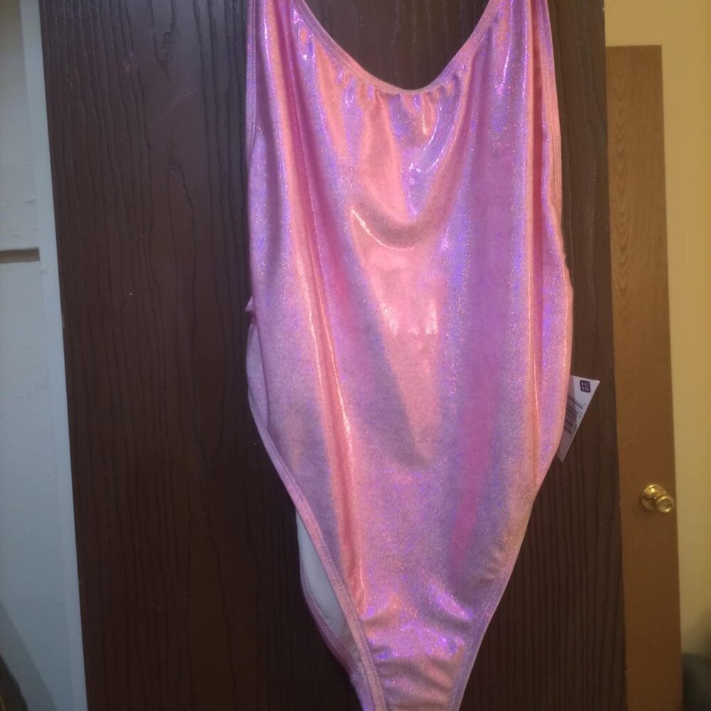 Metallic Pink Hi-Cut Swimwear NWT